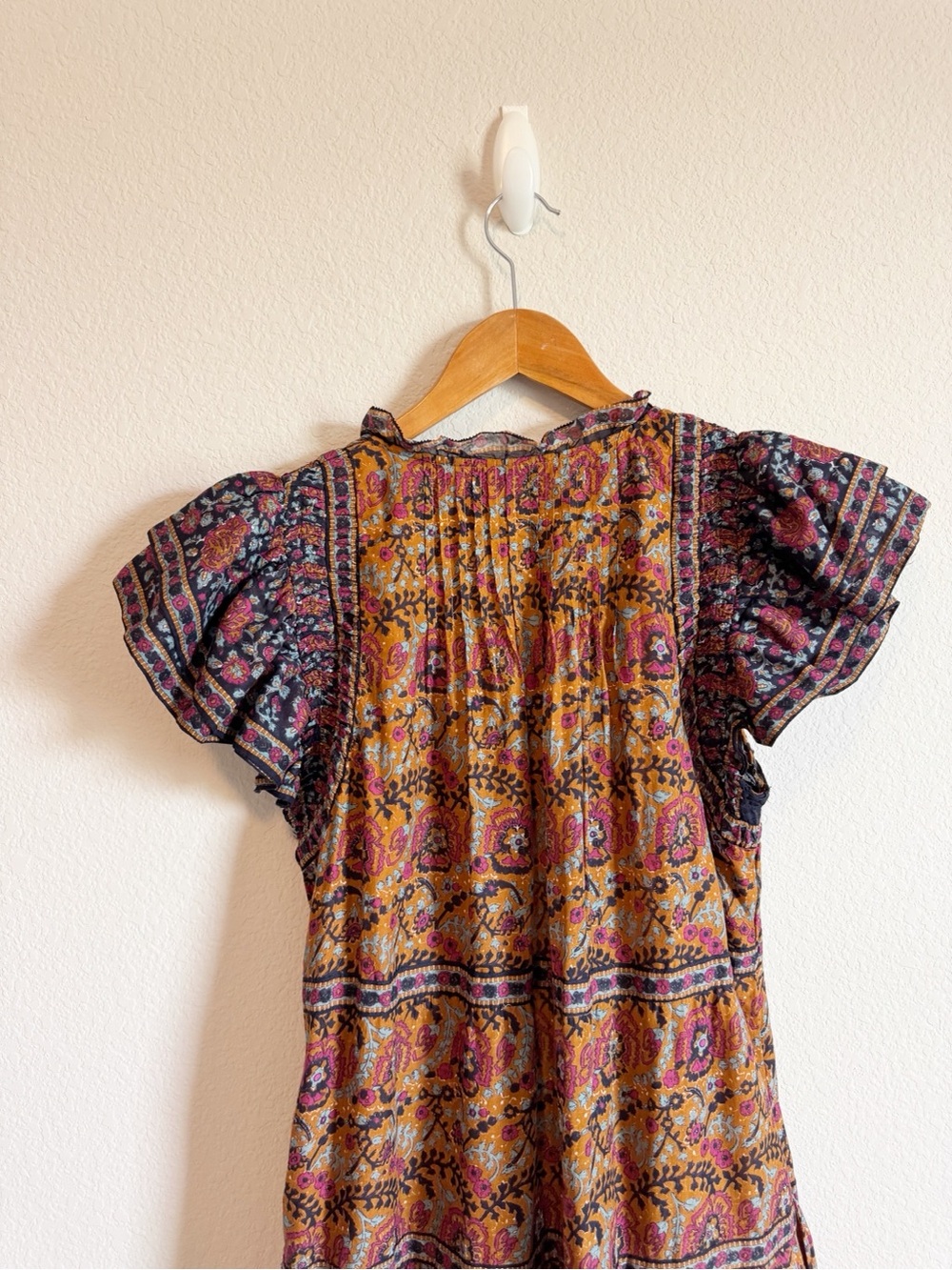 Sea New York Rosita Floral Print Flutter Sleeve Tiered Tunic Dress Size Medium - Picture 7 of 9